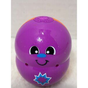 Fisher-Price Baby Toy Roly-Poly Ball Purple & Orange Smiling Face